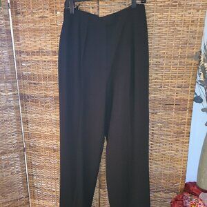 Vintage Rena Rowan Black Wool High Waist Dress Pants Size 12 Lined Pleated